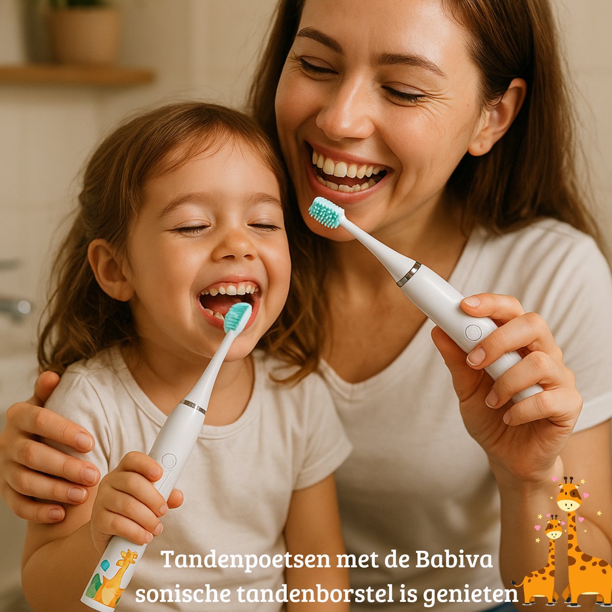 BABIVA Premium Elektrische Tandenborstel Baby & Peuter Wit