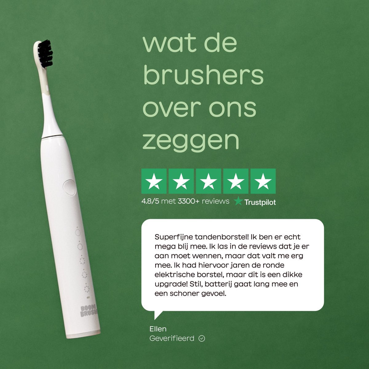 BOOMBRUSH Elektrische Sonische Tandenborstel Wit