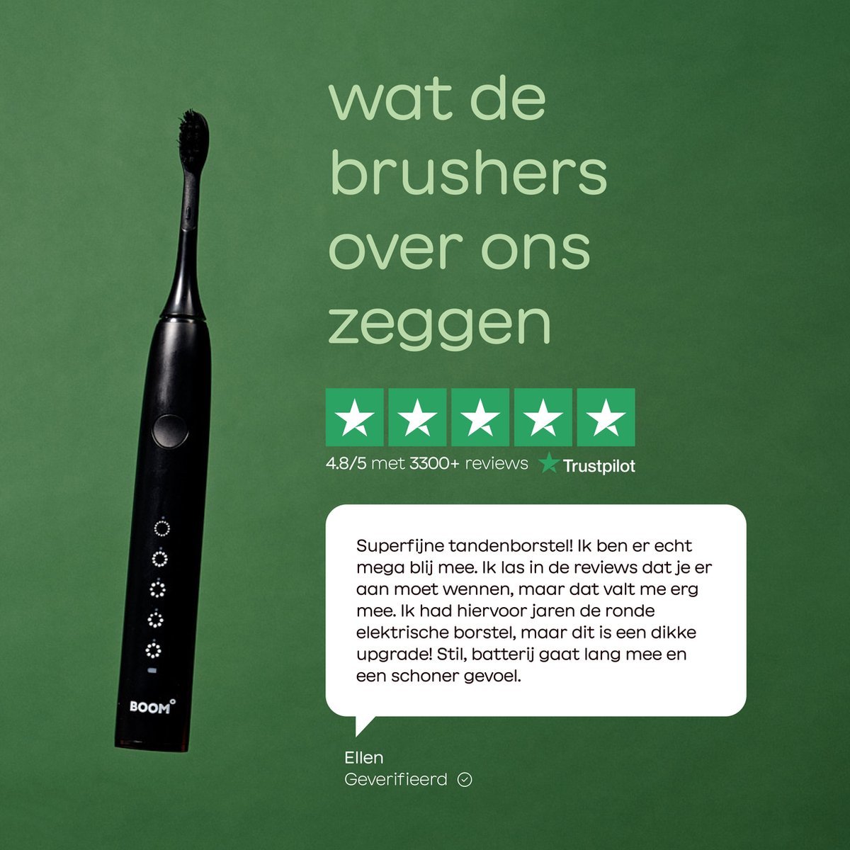 BOOMBRUSH Elektrische Sonische Tandenborstel Zwart
