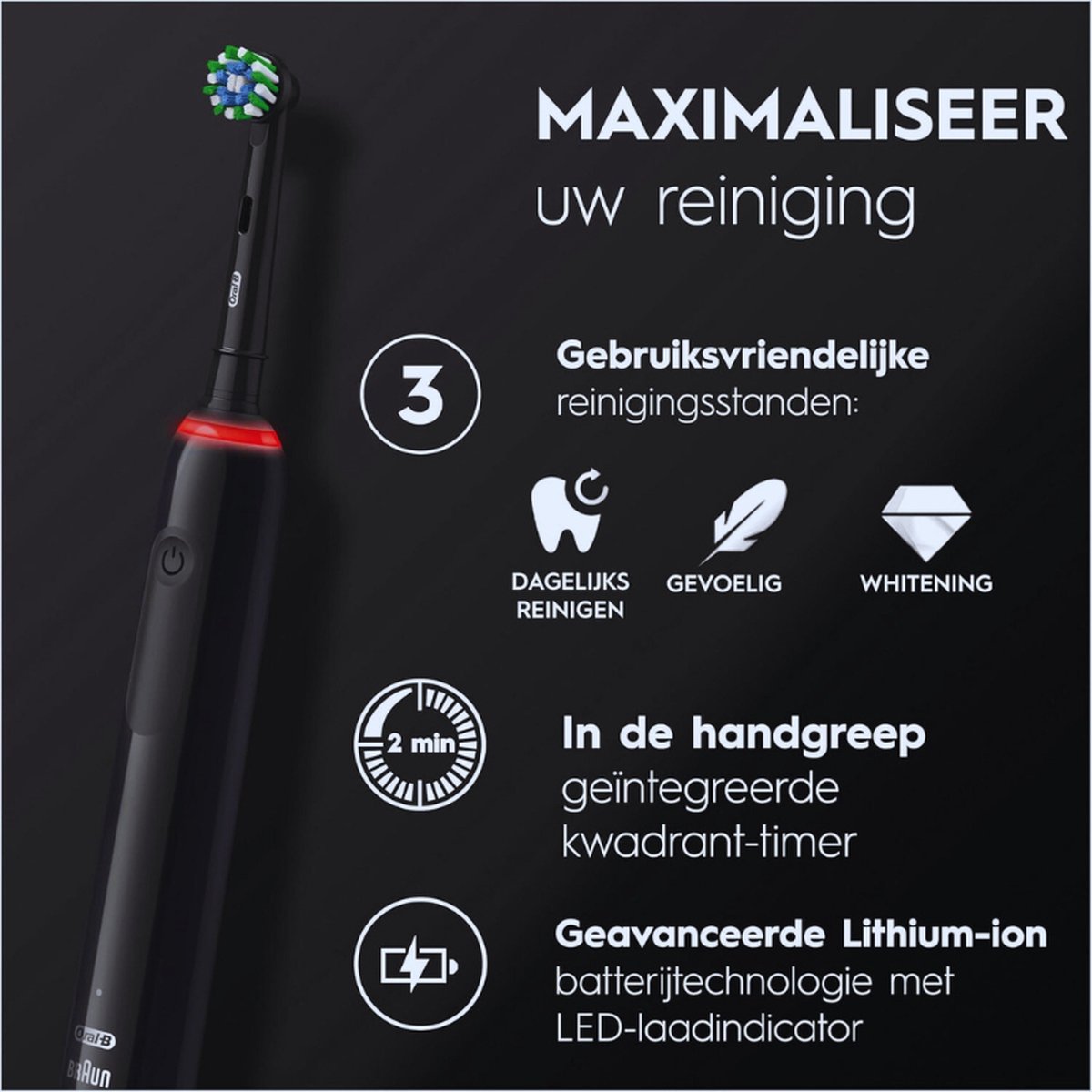 Braun PRO 3 3500 Elektrische Tandenborstel Zwart