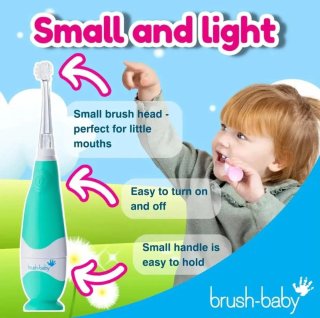 Brush-Baby BabySonic elektrische tandenborstel blauw 0-3 jaar