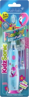 Brush-Baby | KidzSonic | Elektrische Tandenborstel | Flamingo Lichtblauw