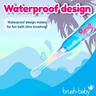Brush-Baby | KidzSonic | Elektrische Tandenborstel | Flamingo Lichtblauw