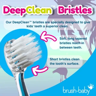 Brush-Baby | KidzSonic | Elektrische Tandenborstel | Flamingo Lichtblauw