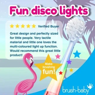 Brush-Baby | KidzSonic | Elektrische Tandenborstel | Flamingo Lichtblauw