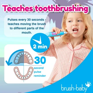Brush-Baby | KidzSonic | Elektrische Tandenborstel | Flamingo Lichtblauw
