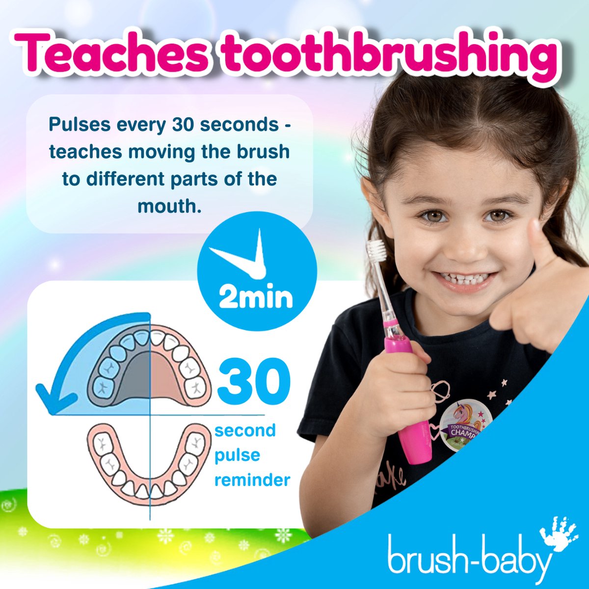 Brush-Baby KidzSonic Elektrische Tandenborstel Unicorn Roze