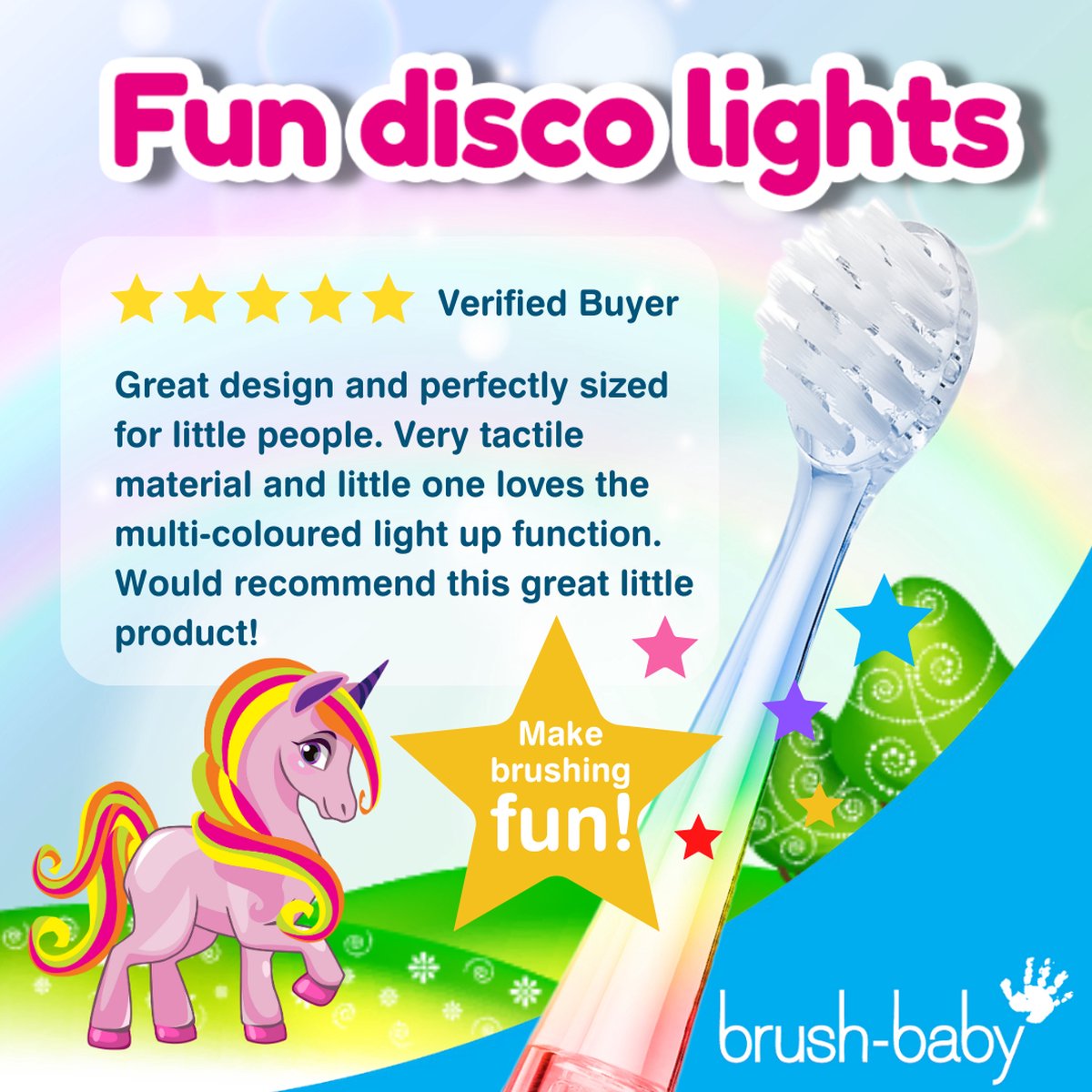 Brush-Baby KidzSonic Elektrische Tandenborstel Unicorn Roze