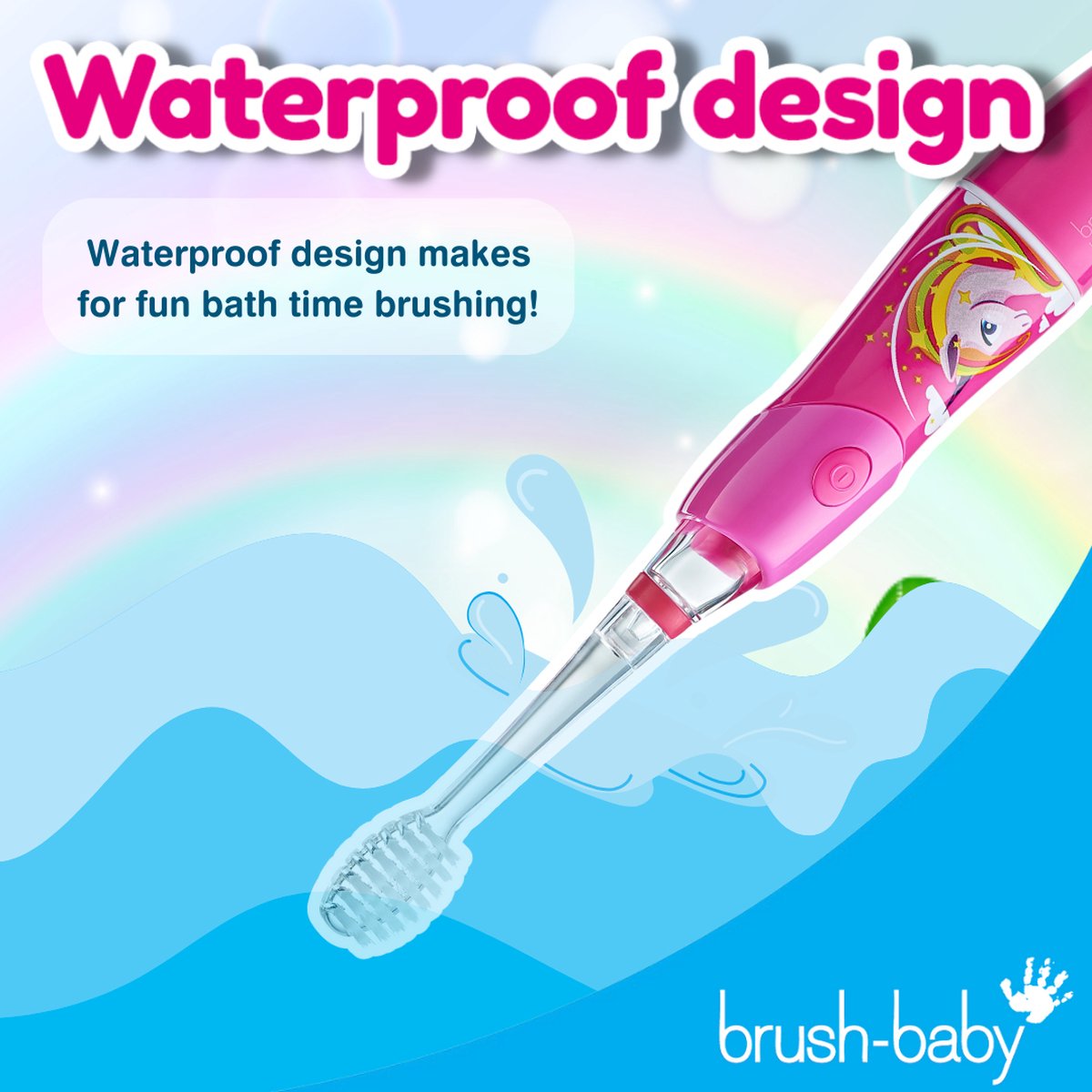 Brush-Baby KidzSonic Elektrische Tandenborstel Unicorn Roze