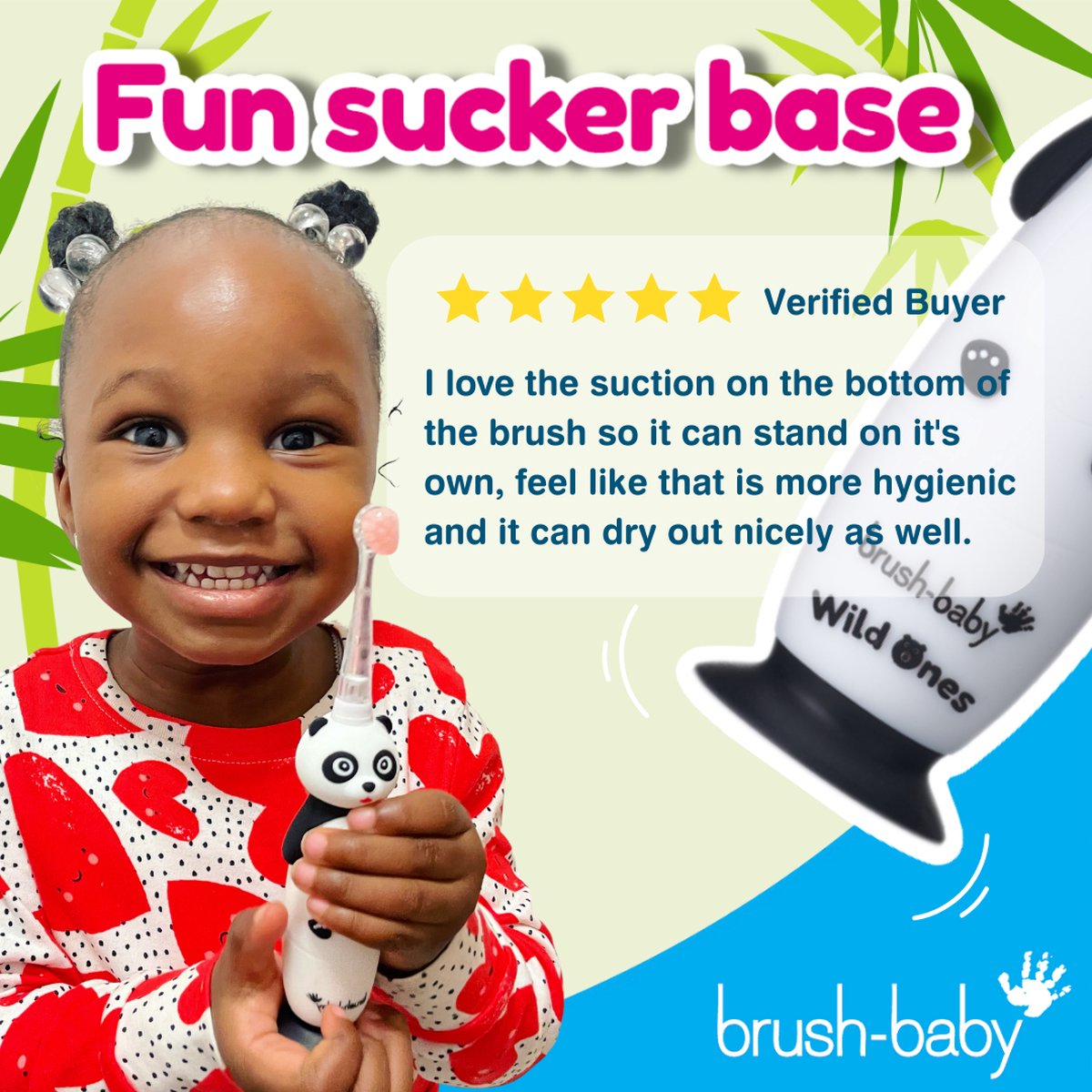 Brush-Baby WildOnes Pan-Pan de Panda elektrisch kindertandenborstel