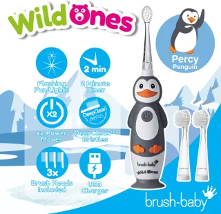 Brush-Baby Wildones Percy de Penguin Elektrische Kindertandenborstel