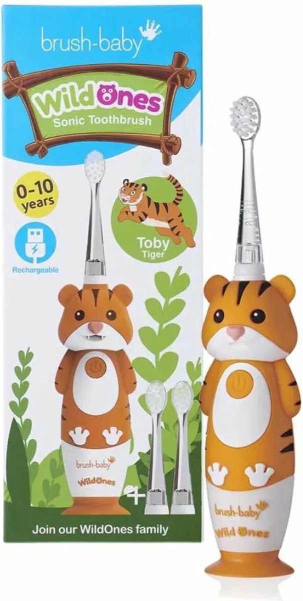 Brush-Baby Wildones Tiger Elektrische Tandenborstel 0-10 Jaar