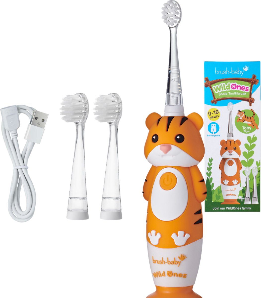 Brush-Baby Wildones Tiger Elektrische Tandenborstel 0-10 Jaar