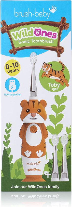 Brush-Baby Wildones Tiger Elektrische Tandenborstel 0-10 Jaar