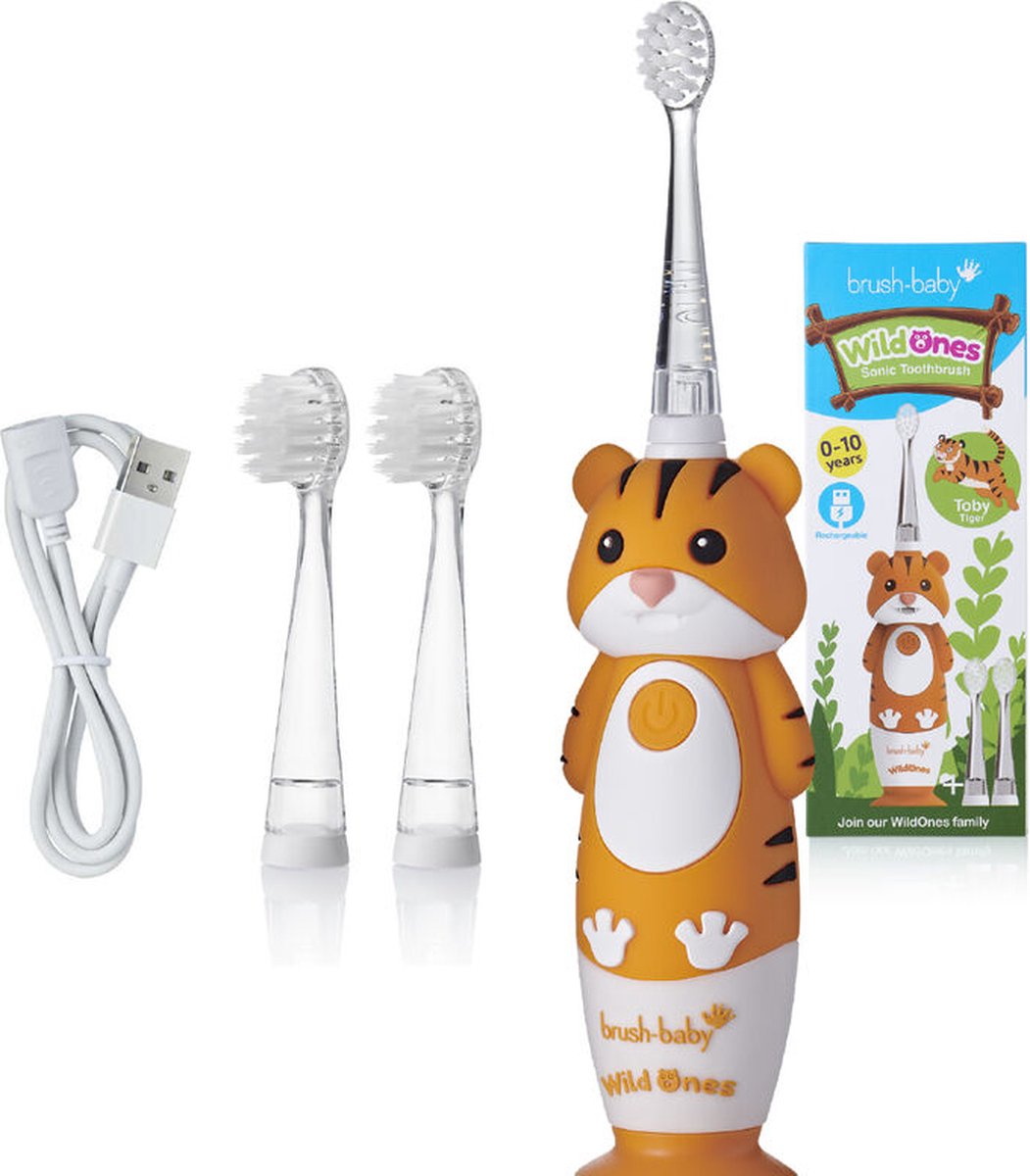Brush-Baby WildOnes Toby de Tijger Elektrische Kindertandenborstel Set