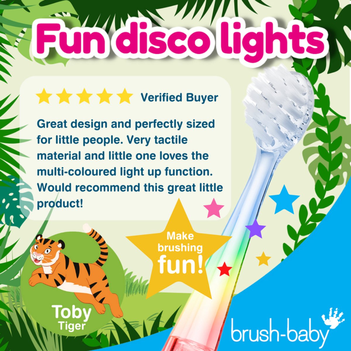 Brush-Baby WildOnes Toby de Tijger Elektrische Kindertandenborstel Set