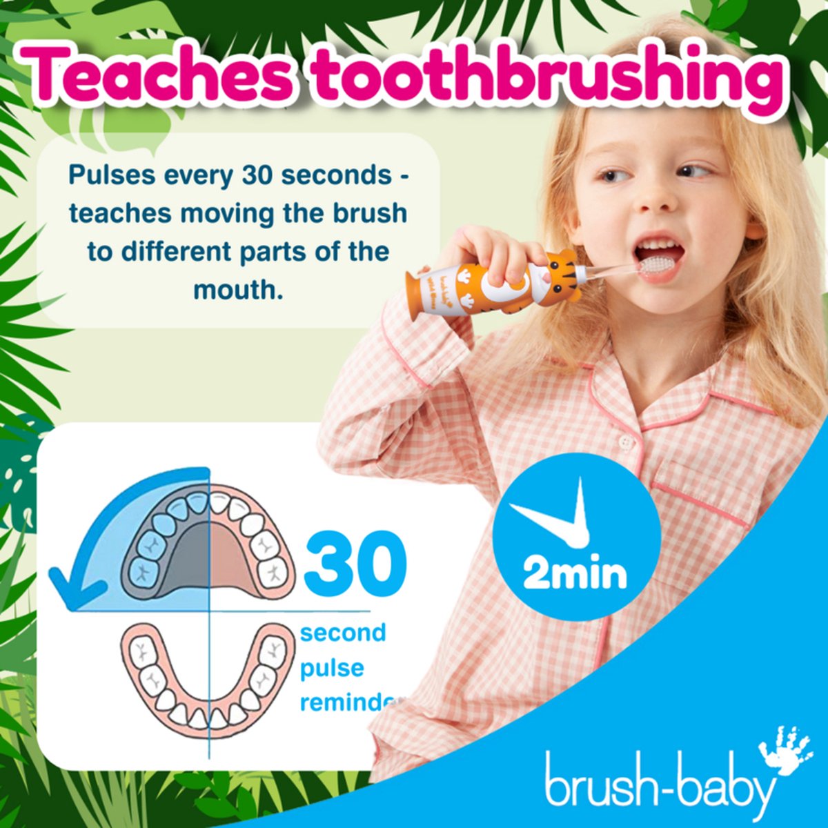 Brush-Baby WildOnes Toby de Tijger Elektrische Kindertandenborstel Set