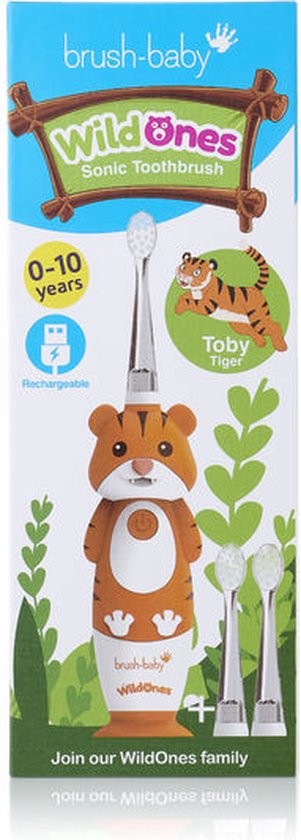 Brush-Baby WildOnes Toby de Tijger Elektrische Kindertandenborstel Set