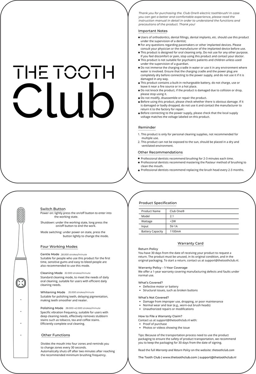 Club One Elektrische Tandenborstel Space Grey