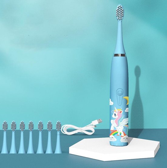 CoolHome Sonic Unicorn Elektrische Tandenborstel Lichtblauw Peuters & Kinderen