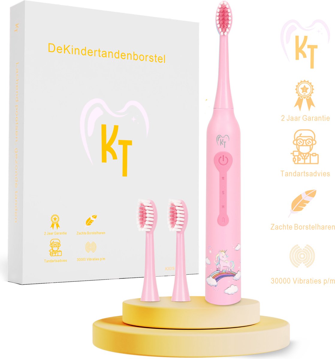 De DeKindertandenborstel Unicorn Elektrische kindertandenborstel 2+ in één oogopslag