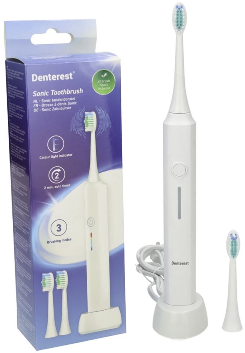 De Denterest Sonische Elektrische Tandenborstel Zwart in één oogopslag