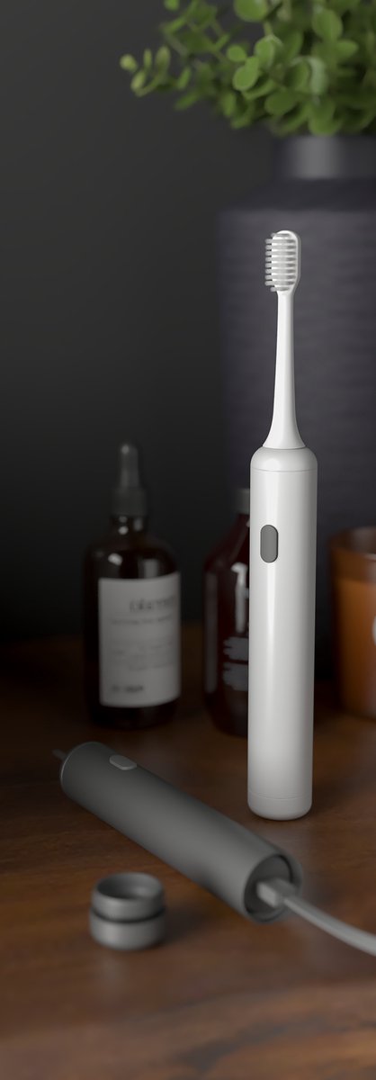 DesignNest ToothBrush Elektrische Tandenborstel Aluminium Grijs