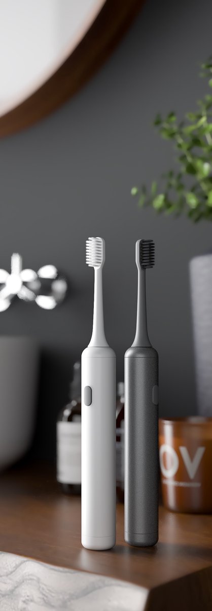 DesignNest ToothBrush Elektrische Tandenborstel Aluminium Wit