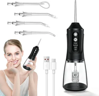 Draadloze Waterflosser Monddouche 380ml Zwart