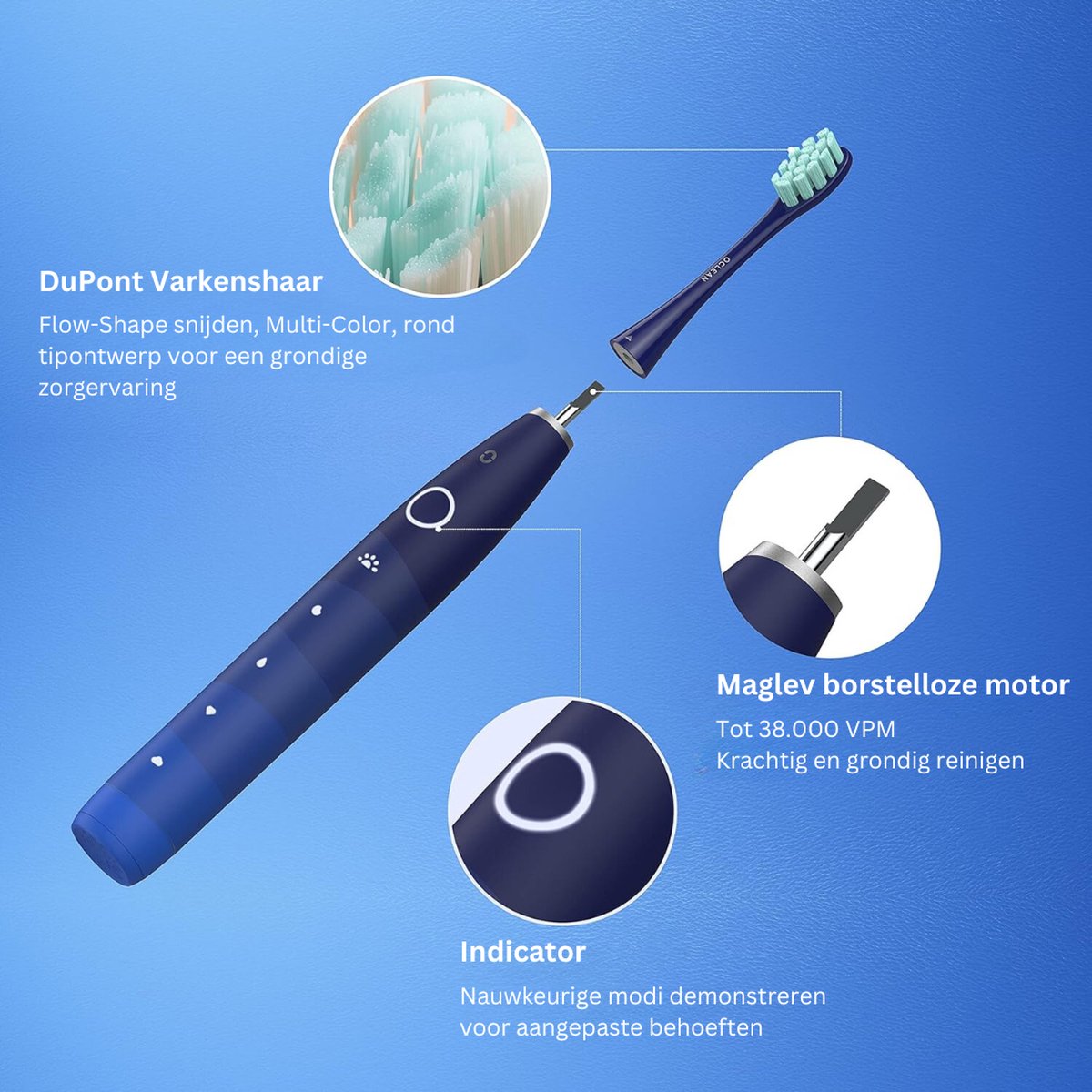 Draagbare Elektrische Tandenborstel met USB Type-C Opladen