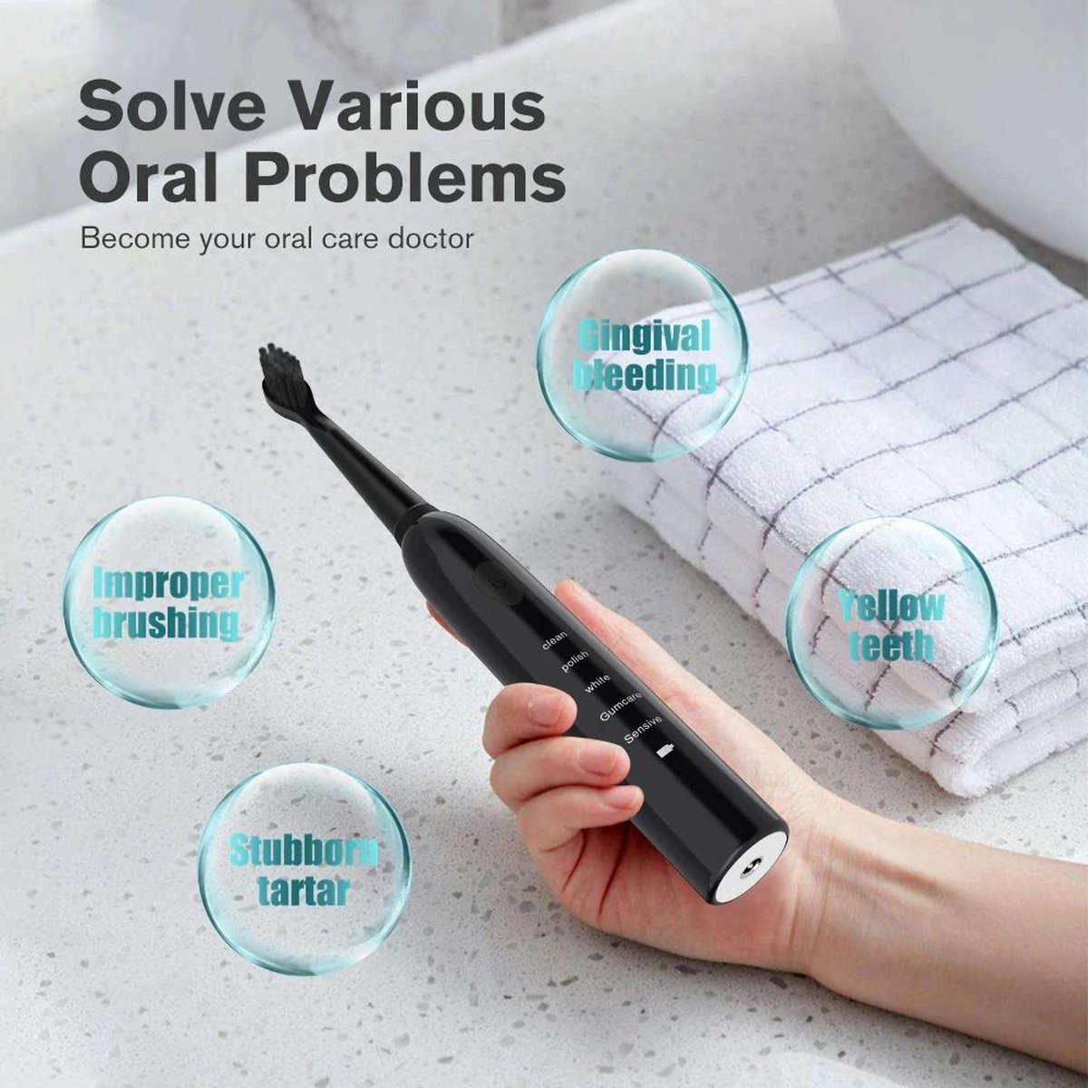 DrPhone Sonic Pro Elektrische Tandenborstel Wit