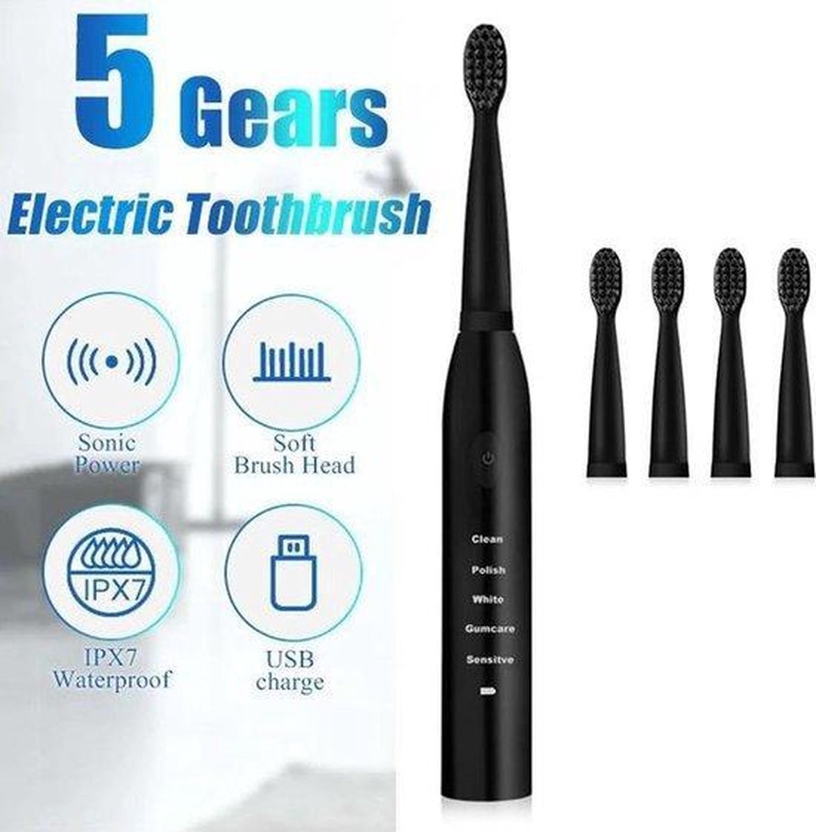 DrPhone Sonic Pro Elektrische Tandenborstel Wit