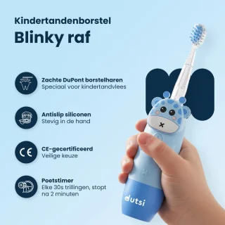 Dutsi Blinky Raf Elektrische kindertandenborstel - Blauw - 0-6 jaar