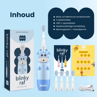 Dutsi Blinky Raf Elektrische kindertandenborstel - Blauw - 0-6 jaar