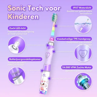 Elektrische sonische junior tandenborstel voor kinderen