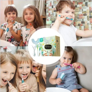 Elektrische sonische U-vormige tandenborstel voor kinderen - blauw