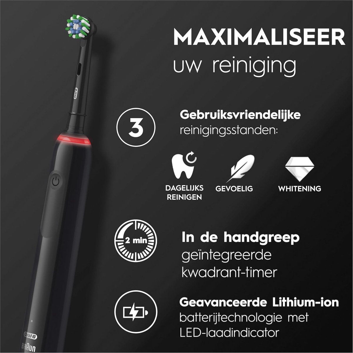 Elektrische Tandenborstel 3 standen met Reisetui