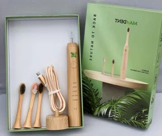 Elektrische Tandenborstel - Bamboo Tandenborstel - Mondhygiëne Verbeteren - Milieuvriendelijk Ontwerp - 25.4 x 3.81 x 2.54 cm - Natuurlijk