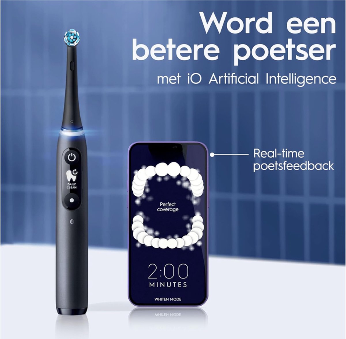 Elektrische Tandenborstel Bluetooth Zwart 2 Borstels Reisetui