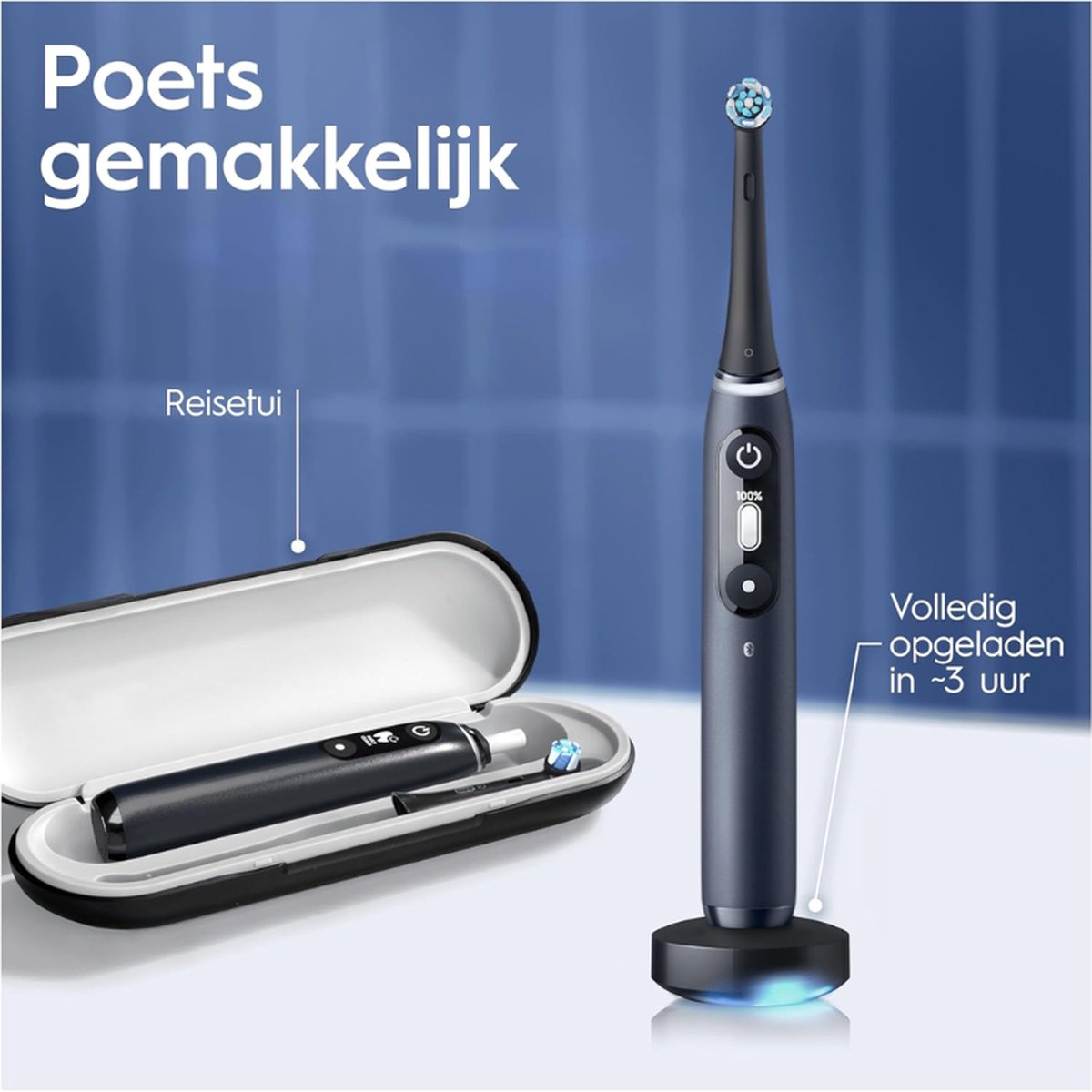 Elektrische Tandenborstel Bluetooth Zwart 2 Borstels Reisetui