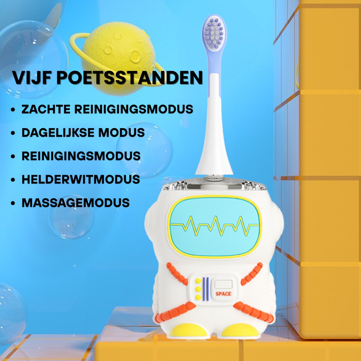 Elektrische Tandenborstel Kinderen U-vorm Wit 2-6 jaar