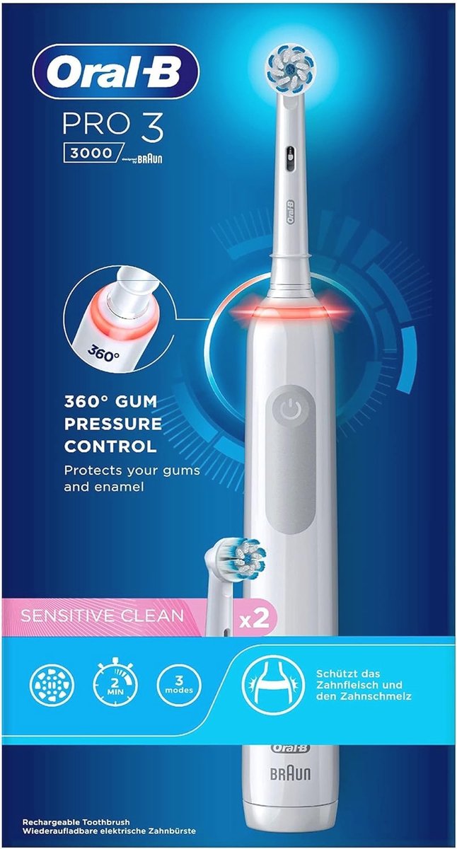 Elektrische tandenborstel Sensitive Clean met 2 opzetborstels