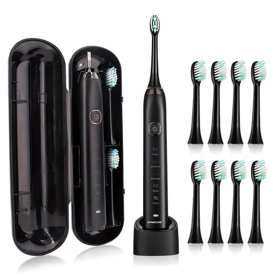 Elektrische tandenborstel Sonic Ultra Whitening met 8 opzetborstels en reisetui