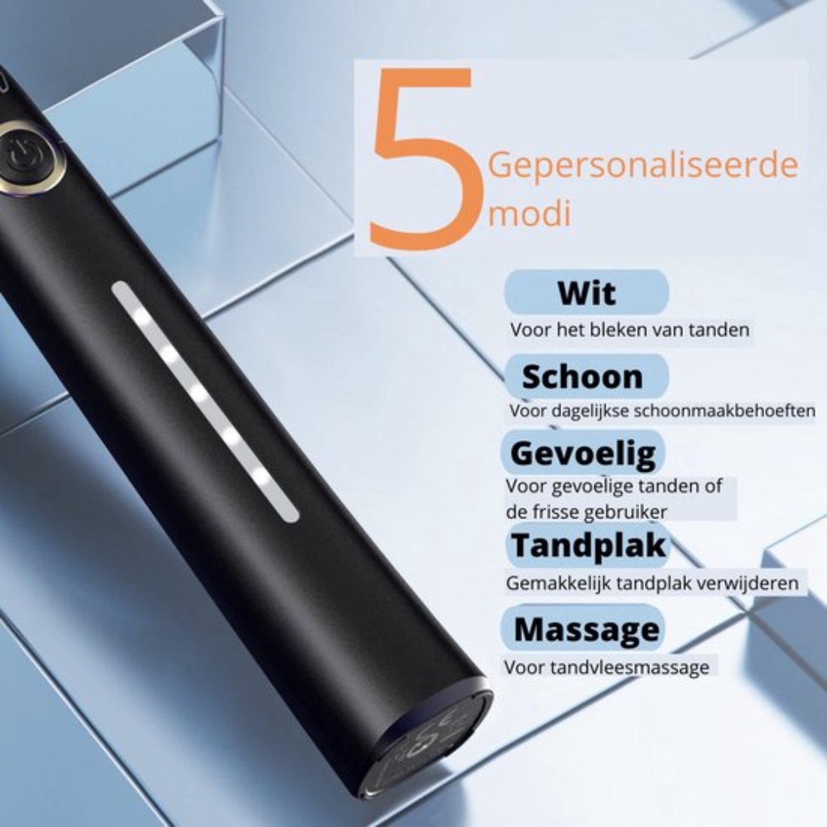Elektrische Tandenborstel Sonisch met 8 Opzetborstels