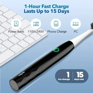 elektrische tandenborstel usb oplaadbaar volwassenen ultrasoon inclusief 3 vervangende borstelkoppen