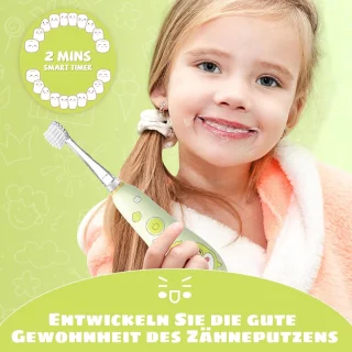 Elektrische tandenborstel voor kinderen 1-6 jaar - 2 opzetborstels