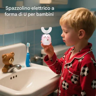 Elektrische tandenborstel voor kinderen - u-vormig - blauw