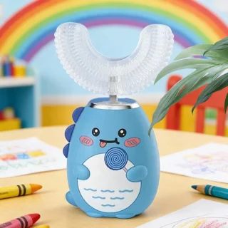 Elektrische tandenborstel voor kinderen - U-vormig - blauw