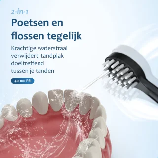 Elektrische Tandenborstel Waterflosser 2-in-1 Zwart 500ml