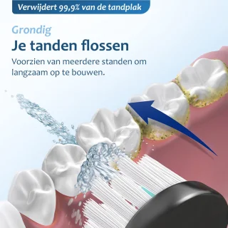 Elektrische Tandenborstel Waterflosser 2-in-1 Zwart 500ml